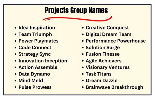 Project Group Names