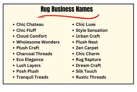 Rug Business Names