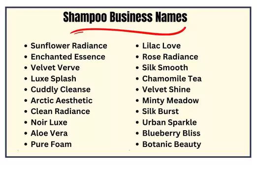 Shampoo Business Names