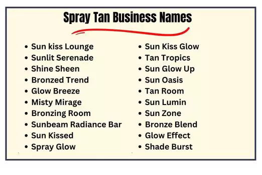 Spray Tan Business Names
