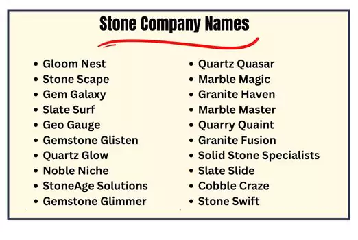 Stone Company Names
