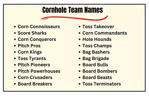 Cornhole Team Names